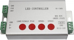 Контроллер флэш-модулей бегущий огонь, RF(Радио), 05-24V 2048pix 