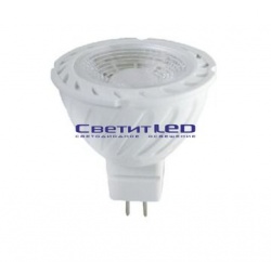 Лампа LED GU5,3(MR16), 7W, 220V, холодный 6400К, 600Lm