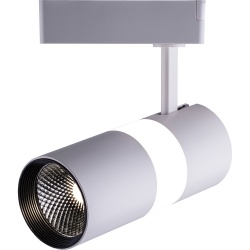 Светодиодный светильник трековый, 2-х проводной, 220V, 12W, 4000К, белый, с белой холодной подсветкой