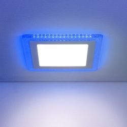Светильник LED встраиваемый 18W, 4200К нейтральный, с синей подсветкой белый, 1350Lm