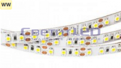 Лента LED, IP33, 12V, SMD3528, 9.6W/м, 120LED/м, белый теплый