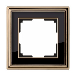 Рамка на 1 пост, золото/черный, металл, Palacio, WL17-Frame-01