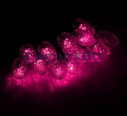 Гирлянда Розовая "Шишки", 5м, провод темный, 40LED, фиксинг, 220V, IP44