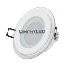 Светильник LED встраиваемый, круг, белый, 20W, 220V, 2700К+4200К+6400К, 1800Lm, со стеклом