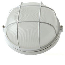 Светильник ЖКХ под лампу с цоколем E27, 220V, IP54, решетка, белый