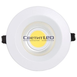 Светильник LED встраиваемый, круг, белый, 8W, 220V, нейтральный 4200К, 480Lm, HL695L WH
