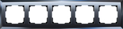 Рамка на 5 постов, черный, стекло, Diamant, WL08-Frame-05