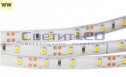 Лента LED, IP65, 12V, SMD3528, 4.8W/м, 60LED/м, белый теплый