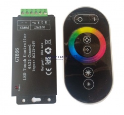 Контроллер RGB, 12/24V, 108/206W, сенсорный, черный