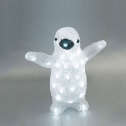Фигура LED 3D  "Пингвин" выс. 30см с адап. и сет. шн. 40 LED белых  IP44 SN