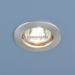 Точечный светильник встраиваемый, под лампу с цоколем G5.3, хром/сатин