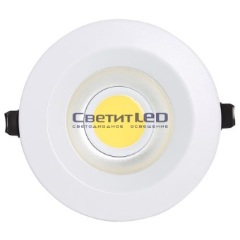 Светильник LED встраиваемый, круг, белый, 8W, 220V, нейтральный 4200К, 480Lm, HL695L WH